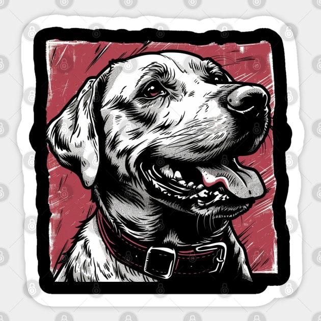 Retro Art Labrador Retriever Dog Lover Sticker by June Sixteen